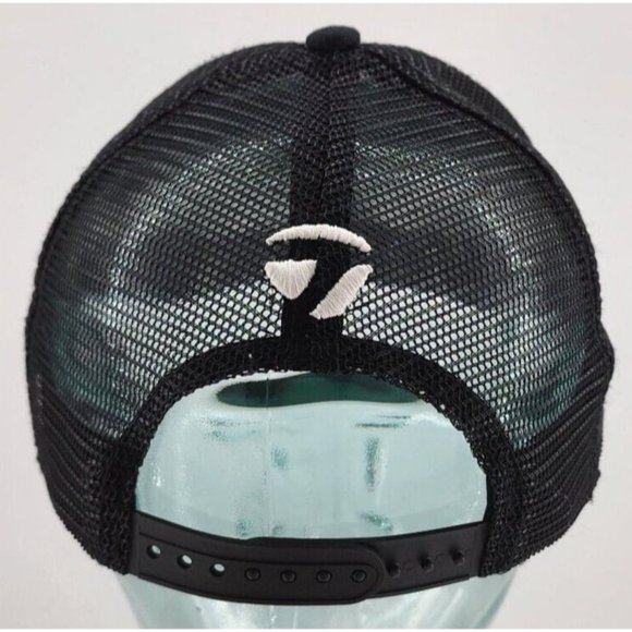 Taylormade Golf Snapback Hat Cap Black Patch Embroidered Logo Mesh Back OSFA - Picture 4 of 9